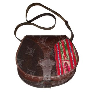 Purse with Aguayo   Genuine Leather   Handicraft Bolivia