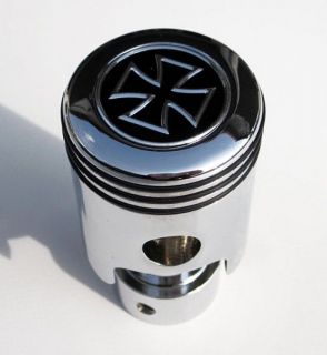 Universal Gear Shift Knob Cylinder Piston Iron Cross Shifter Lever 