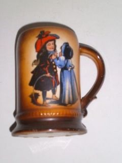   Mug/Tankard Vintage Hand Signed Color Scene of Girls Ceramic Germany