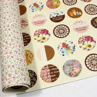 Flower Dot Patch Double Sided Gift Wrapping Paper 30.3
