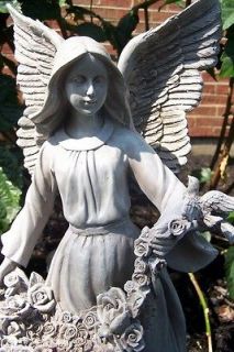 Outdoor 17 Stone Craft Saint Angel Cherub Garden Figurine Statue W 