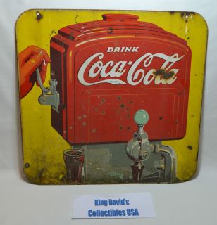 1940 Coca Cola Double Sided Porcelain Soda Shop Sidewalk Sign   1940 
