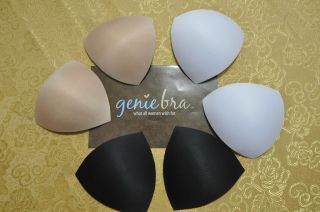 Genie bra replacement pads white beige black ( One Pair )