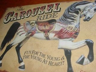 GIANT Coney Island Carousel Horse Vintage Style Amusement Park Sign