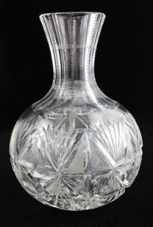 Antique Brilliant Cut Glass Water/Wine Decanter Carafe Fan