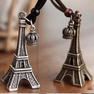   Unique Eiffel Tower Crown Necklace Sweater Chain // 