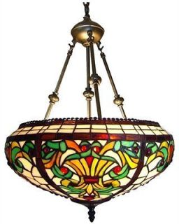 Victorian Tiffany Style Stained Glass Hanging Pendant Ceiling Lamp