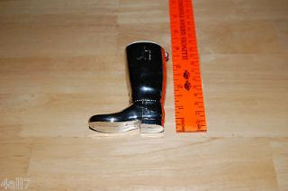  GLASS HEAVY SILVER PLATED BOOT MADE IN ENGLAND 1.0 OZ MATCH HOLDER