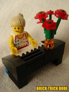   BLONDE GIRL ELECTRIC PIANO CUSTOM BUILDING KIT of new LEGO