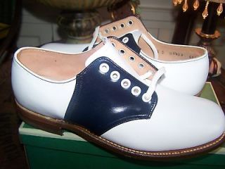 Girls Vintage 1960s STRIDE RITE LEATHER SADDLE Shoes SZ 3 Yth NOS 
