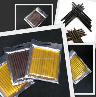 Salon Grade Keratin Glue Gun Sticks, Color in Black, Brown & Gold / 6 