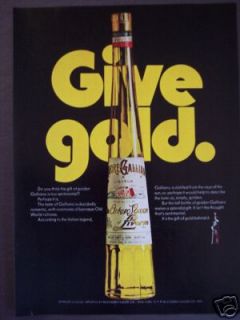 1970 Galliano Italian Liqueur gold bottle vintage ad