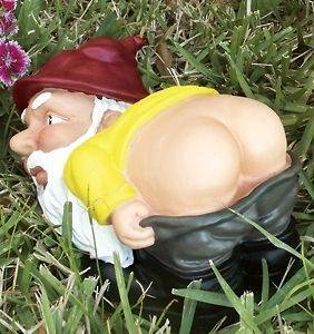 NEW Unconventional Behavior Mooning Gnome Lawn Ornament