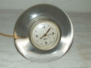   1940s CHELSEA CLOCK COMPANY Art Deco Lucite Glass VE Desk Clock, RARE