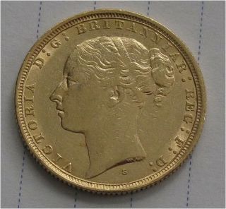 ENGLAND GOLD COIN SOVEREIGN VICTORIA 1884 XF SYDNEY