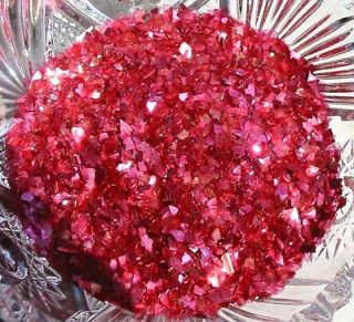 Real German GLASS GLITTER Red Silver Shards Very Coarse 1 Ounce