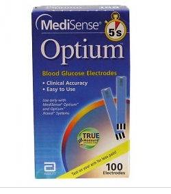 Medisense Optium Xceed Blood Glucose Test Strips 5s 100 x 1box free 