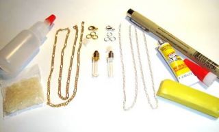 DIY Rice Vial Necklace Kit Silver, Gold, or Black Chain