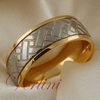 Titanium Mens Ring 14k Gold Wedding Band Tire Design Size 6 13