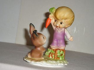 Vintage Goebel W German paper label Beg Child w/ Rabbit Figurine