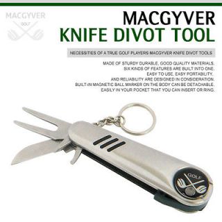 New Golf Macgyver Divot Tool Knife Handle Ball Marker Cleaner Pen Free 