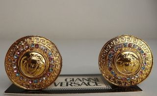 Authentic Vintage Gianni Versace Medusa face earrings NR
