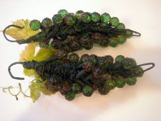 Grape Cluster Green Leaf Decorative Cornicopia Glass