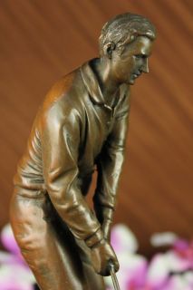 Bronze Statue Golfer Male Golfing Club Trophy Ben Hogan Sport 
