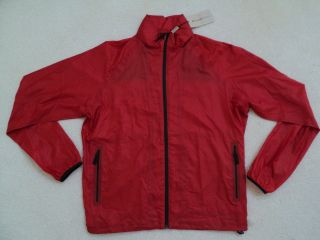 AUTHENTICNWT BURBERRY MENS GOLF RED HOODED WIND BREAKER LIGHT JACKET 