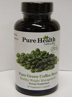 100% Pure Green Coffee Bean Extract 400mg 90Caps  Chlorogenic Acids 
