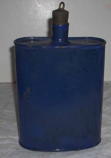 Vintage WWI British Cobalt Blue Enamel / Graniteware Canteen