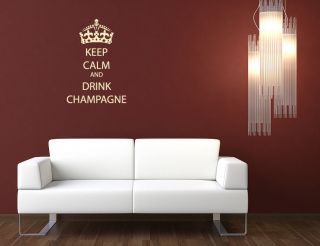   AND DRINK CHAMPAGNE WALL STICKER PAINT WALL PAPER QUOTE DECAL INTERIOR