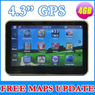 inch Car GPS Navigation cheap+ 4GB Free New Map Touchscreen FM  