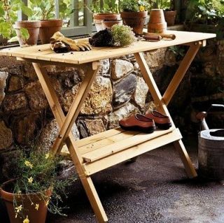 MERRY GARDEN SIMPLE WOOD CONSOLE TABLE / POTTING BENCH MPG PB05