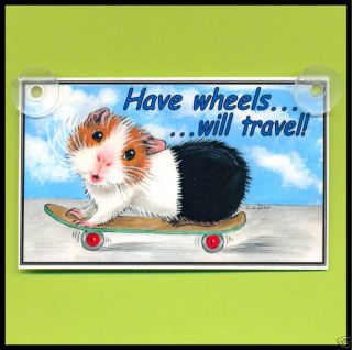 GUINEA PIG LAMINATED CAR HOUSE SIGN BY SUZANNE LE GOOD