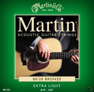 Martin M170 XLight Acoustic Guitar Strings 80/20 Bronze
