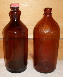 ANTIQUE BROWN GLASS CLOROX BOTTLES 1930S AND OLDER