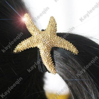   Sea Star Fish Pony Tail Holder Band Hair Cuff Wrap Beach Wedding