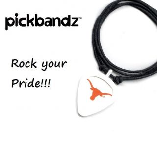 GUITAR PICK Necklace by Pickbandz PICK HOLDER in White with UT 