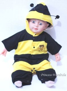 Halloween Baby Infant Yellow Bumble Bee Costume NB 18M
