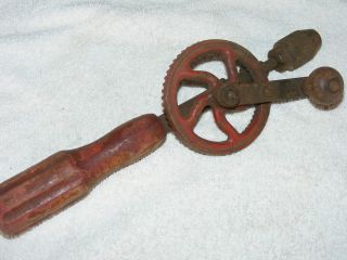 ANTIQUE SMALL HAND DRILL OLD BARN TOOL FARM FIND CARPENTRY WOODWORKING