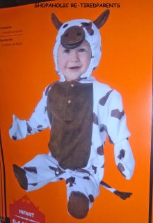 HALLOWEEN   COSTUME  HORSE   COW   WHITE   BROWN   INFANT   SIZE 0 6 