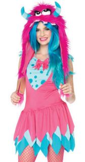 Teen Tween Junior Girls Pink Blue Cute Monster Halloween Costume