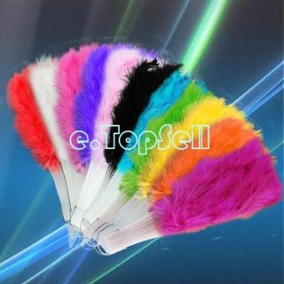 11 Colors Elegant Large Feather Folding Hand Fan For Wedding