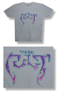 New The Cult Classic Purple Logo Large Beige Lightweight T shirt