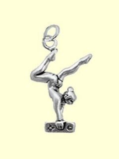 Gymnastics Balance Beam Sterling Silver Charm   27 MM