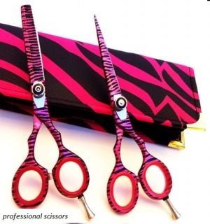 professional hairdressing hair scissors shears 5.5 PINK ZEBRA THINNER 