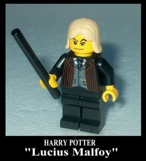 HARRY POTTER Lego Lucius Malfoy Black Pinstriped Suit w/wand NEW 4720 