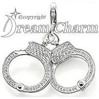 Gorgeous Diamante Handcuff Charm will fit Thomas Sabo Bracelets