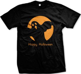 Happy Halloween Ghost  Spooky Boo Horror Monster Dark Night  Mens T 